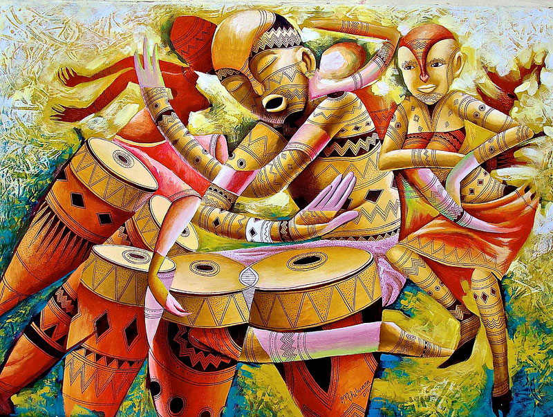 Canvas painting About Drumming.